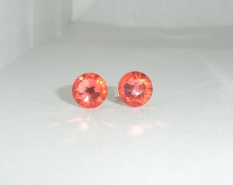 Padparadscha Crystal Stud Earrings
