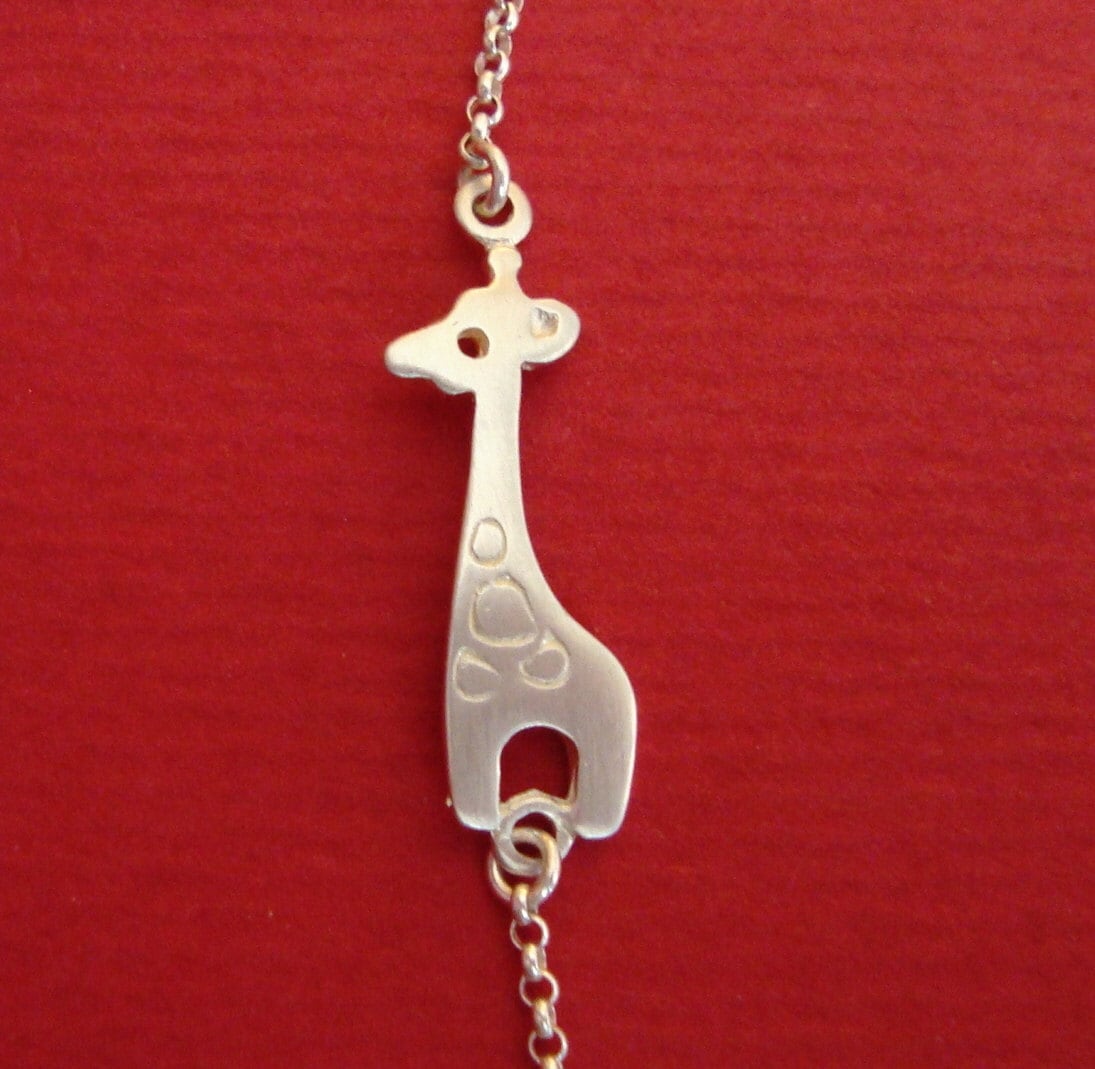 Giraffe Bracelet Sterling silver Charm Bracelet sterling