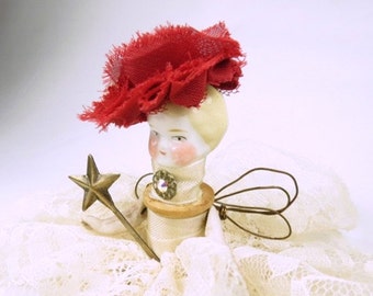 Assemblage Angel "Lacy Ivory" Assemblage Art Doll, Antique Doll Parts, Vintage Style Art Doll