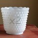 RESERVED FOR LAURA V - Two Larger Vintage Milk Glass Hobnail Planters