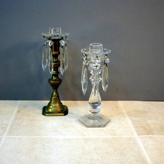 Candle Bobeche Pair with Chandelier Crystals by ConceptFurnishings