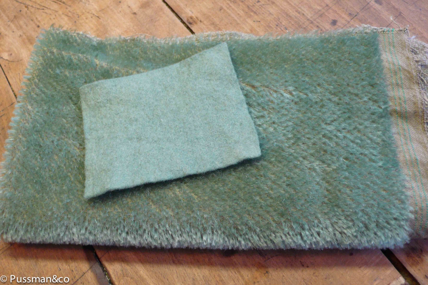 Handdyed mohair and matching wool felt