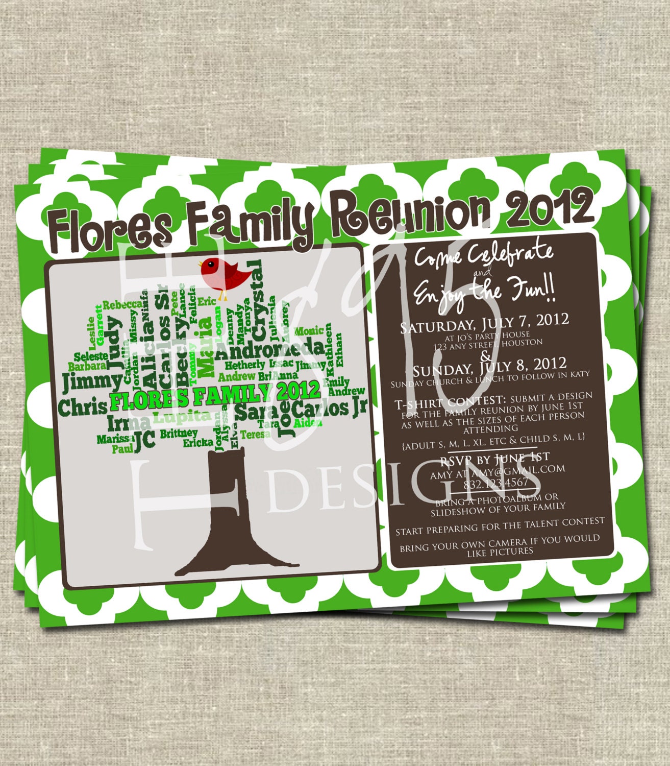 Digital Printable Name  Family  Tree Family  Reunion  by the895