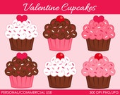 Valentine's Cupcakes 2 Clipart - Digital Clip Art Graphics for Personal or Commercial Use Il_170x135