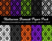 Halloween Damask Digital Printable Paper Pack - For Commercial or Personal Use Il_170x135