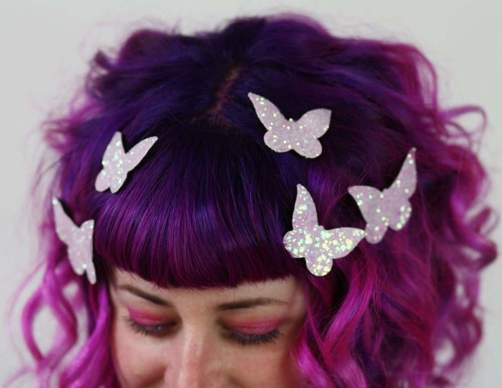 Butterfly Hair Adornments Floating Hair Accessory Glitter