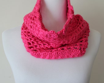 Crocheted Pink Neckwarmer Cowl