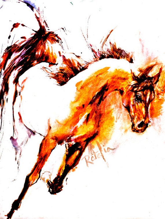 Items similar to Logo for Famous Horse Show - Watercolor Horse Print