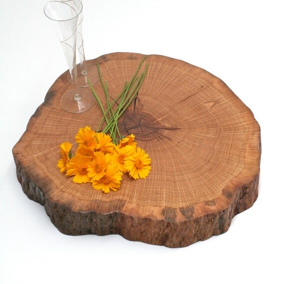Tree Slice Centerpiece XL Wood Wedding Cake Stand Cupcake