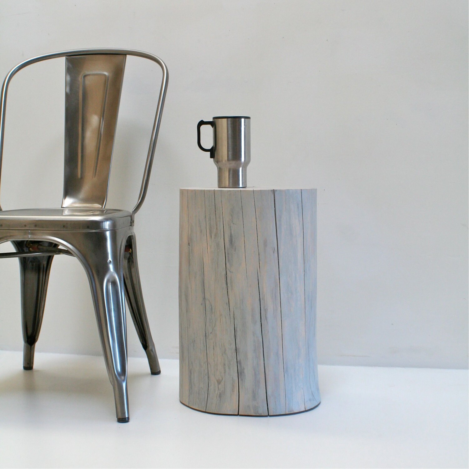 Wood Grey Tree Stump Coffee Table by realwoodworks1 on Etsy