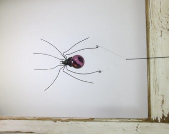 Lavendar Sun Catcher Window Spider Hanging Art, Made to Order