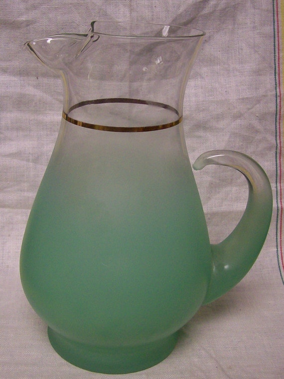 Vintage Mid Century West Virginia Blendo Frosted Glass Gold