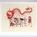 Dragon Dancers - It's High Time for a Party -3 blank notecards- by Mab Graves