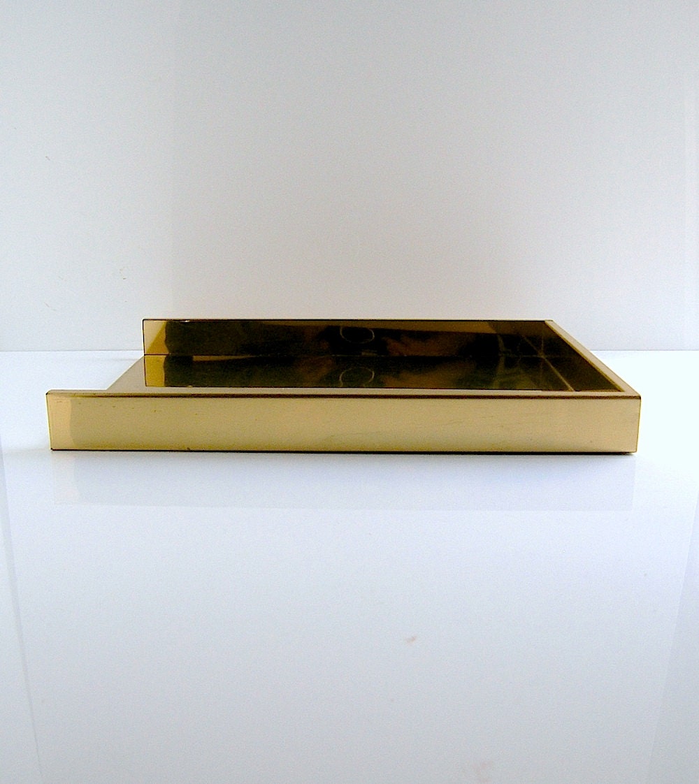 brass desk letter tray 1970s/1980s gold Gucci style