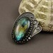SALE 25% off Metalwork labradorite brooch , silver gemstone pendant , fine jewelry , sterling metalwork jewelry , vintage style jewelry