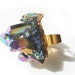 One of a Kind 24K Gold Dip Rainbow Titanium Crystal Ring