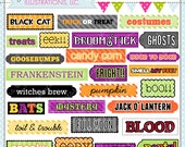 Halloween Word Fetti Cute Digital Clipart for Commercial or Personal Use, Halloween Words, Halloween Clipart Il_170x135