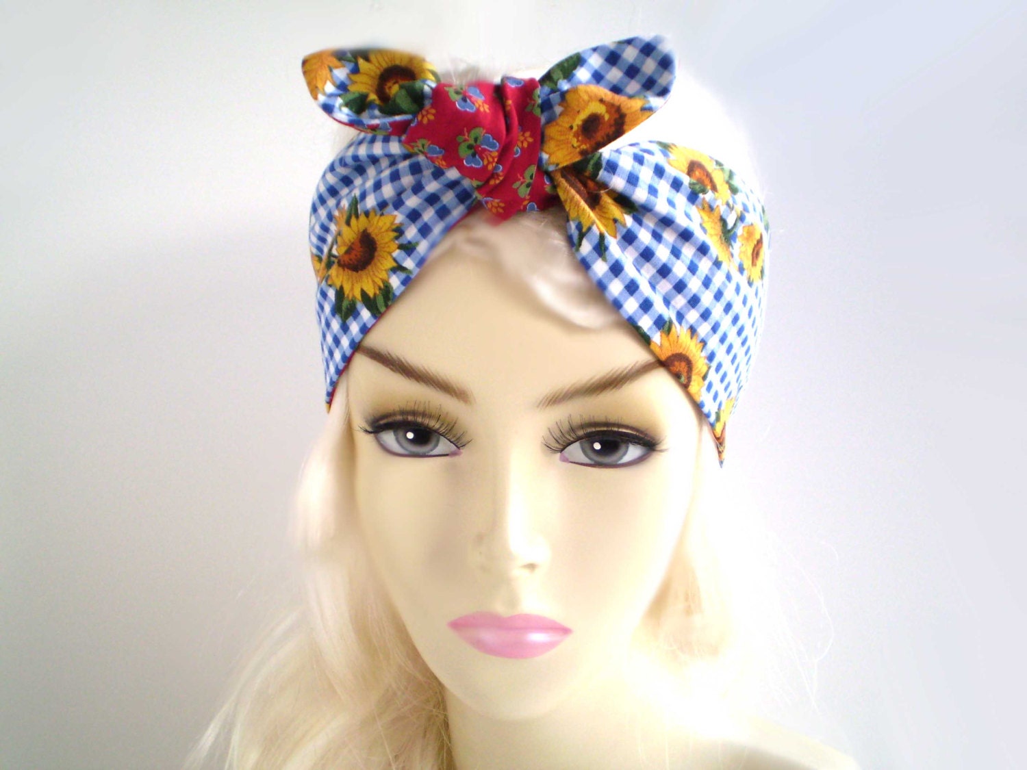  French  Provence Sunflower Head Scarf  French  Country Headwrap