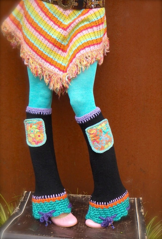 reserved custom order HIPPIE LEG Warmers Colorful leg warmers