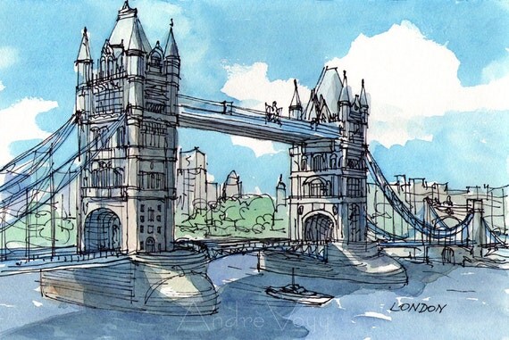 London Tower Bridge 2nd art print from an original