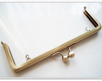 8 inch anti brass rectangle metal purse frame, clutch frame, kiss lock frame, bag frame, bag hardware, bag making wholesale