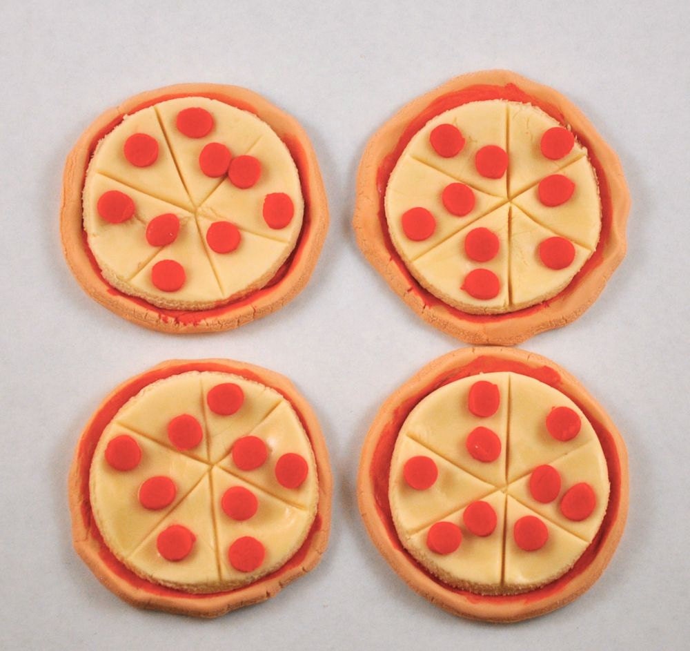 Pizza Fondant Cupcake or Cookie Toppers Edible 1 Dozen