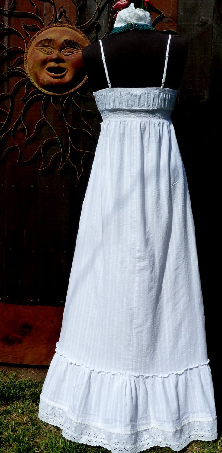 Summer Cotton Wedding Dress Upcycled Maxi Dress Bohemian