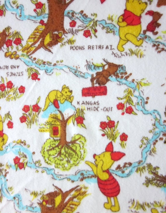 Vintage Winnie The Pooh Fabric 4 Yards