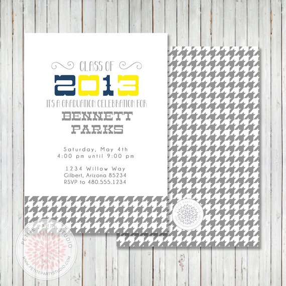 Printable Gradutation Party Invitation - Modern Check Graduation Party Digital Invite - by Petite Party Studio Il_570xn