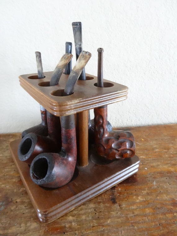 Vintage Wooden Smoking Pipe Holder by HighPointFarm2010 on Etsy