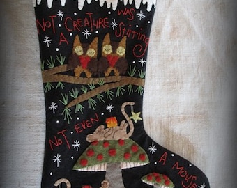 Not A Creature Was Stirring Christmas Stocking KIT by cheswickcompany
