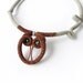 Exotic Owl Necklace, Brown Olive Green Crochet Cable Choker, woodland jewelry