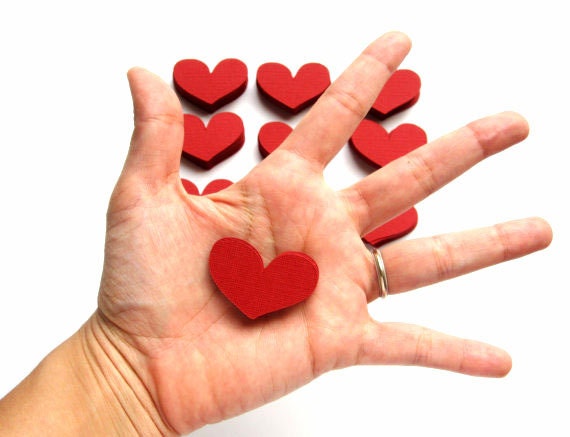 Heart Die Cuts, Heart Confetti, 1.5 x 1 inch confetti ,Die cut, Red Heart Die Cuts, set of 70 hearts A22 Il_570xn