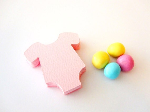 48 Baby Pink Baby Bodysuit Diecut (2.2 inches) Textured Cardstock A92 Il_570xn
