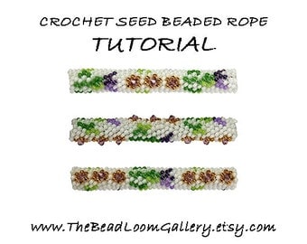 Bead Crochet Rope Pattern Vol. 43 Rose by thebeadloomgallery