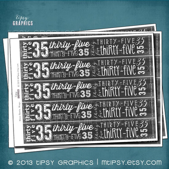 Chalkboard Drink Label Wrap. Printable ADD ON. Made to Match Tipsy Graphics Designs. Any age. Il_570xn