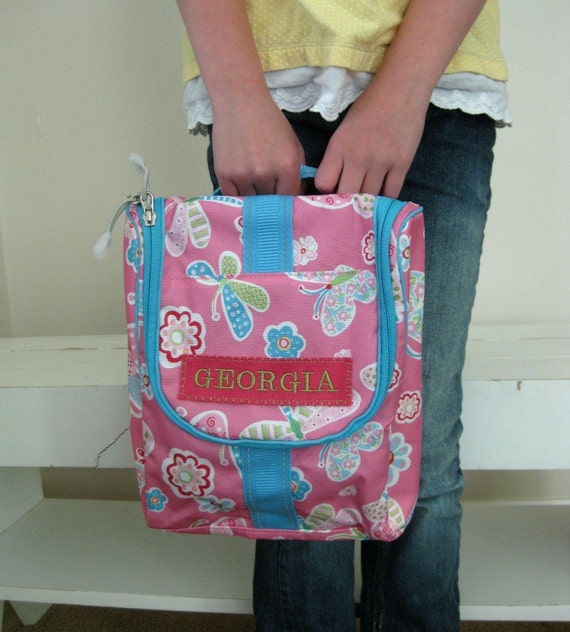 Girls Personalized Toiletry Bag Summer Butterfly