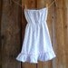 womens upcycled dress // pure & simple strapless dress // size xs/s