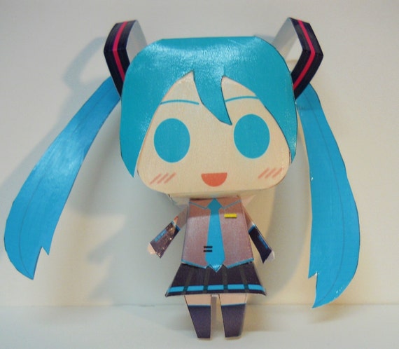 Items similar to Hatsune Miku Japanese Papercraft Volcaloid Magnet on Etsy