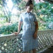 RESERVED for Kristin 1950s plaid dress blue and white checked shirtwaist 50s cute RESERVED