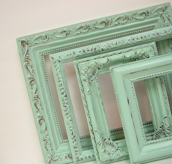shabby chic frames pastel mint green picture frame set ornate shabby chic frames pastel mint green picture frame set ornate