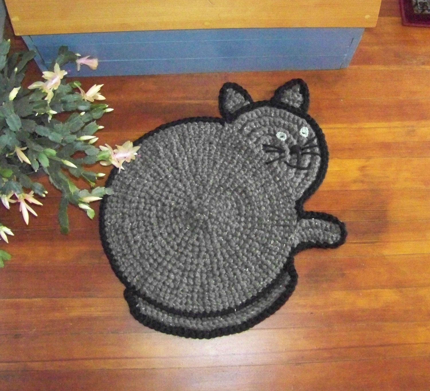 Hand Crocheted Cat Rug