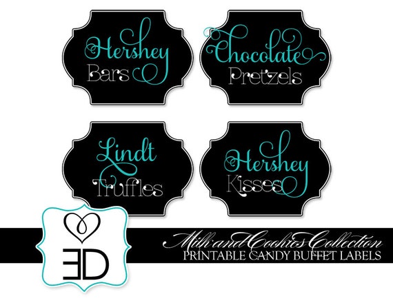 Milk and Cookies Collection - Printable Candy Buffet Labels Il_570xn