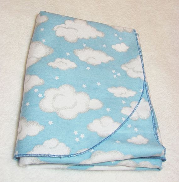 Baby Boy Blue Receiving Blanket Cloud Blanket for Baby