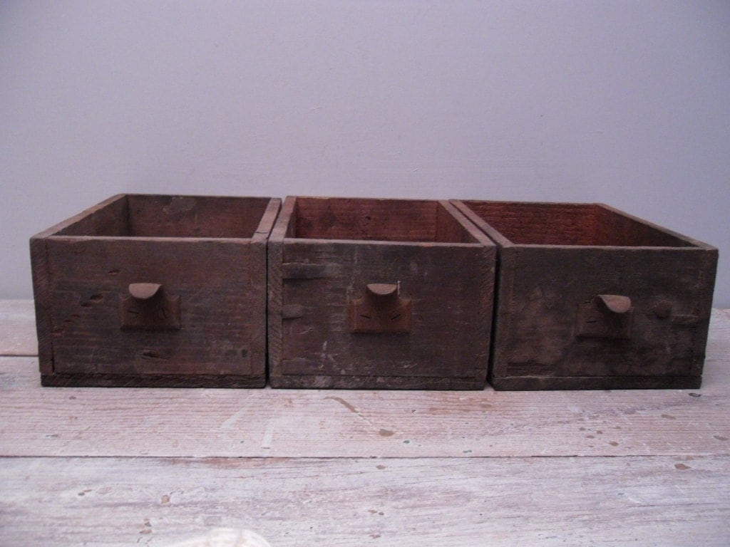 rustic wood shop drawer / wood box / industrial storage Haute Juice