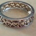 Vintage Sterling Silver Heart Band Ring 1980s Wedding Anniversary Band Love 925 Women Cutout Design