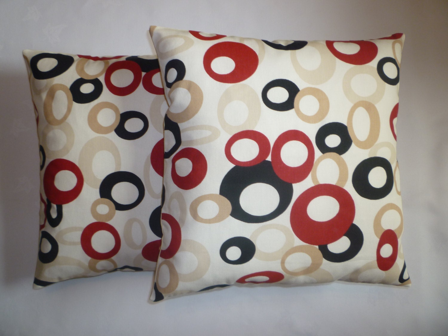 Funky Retro Red Pillow Covers Designer Cushion by WickedWalls