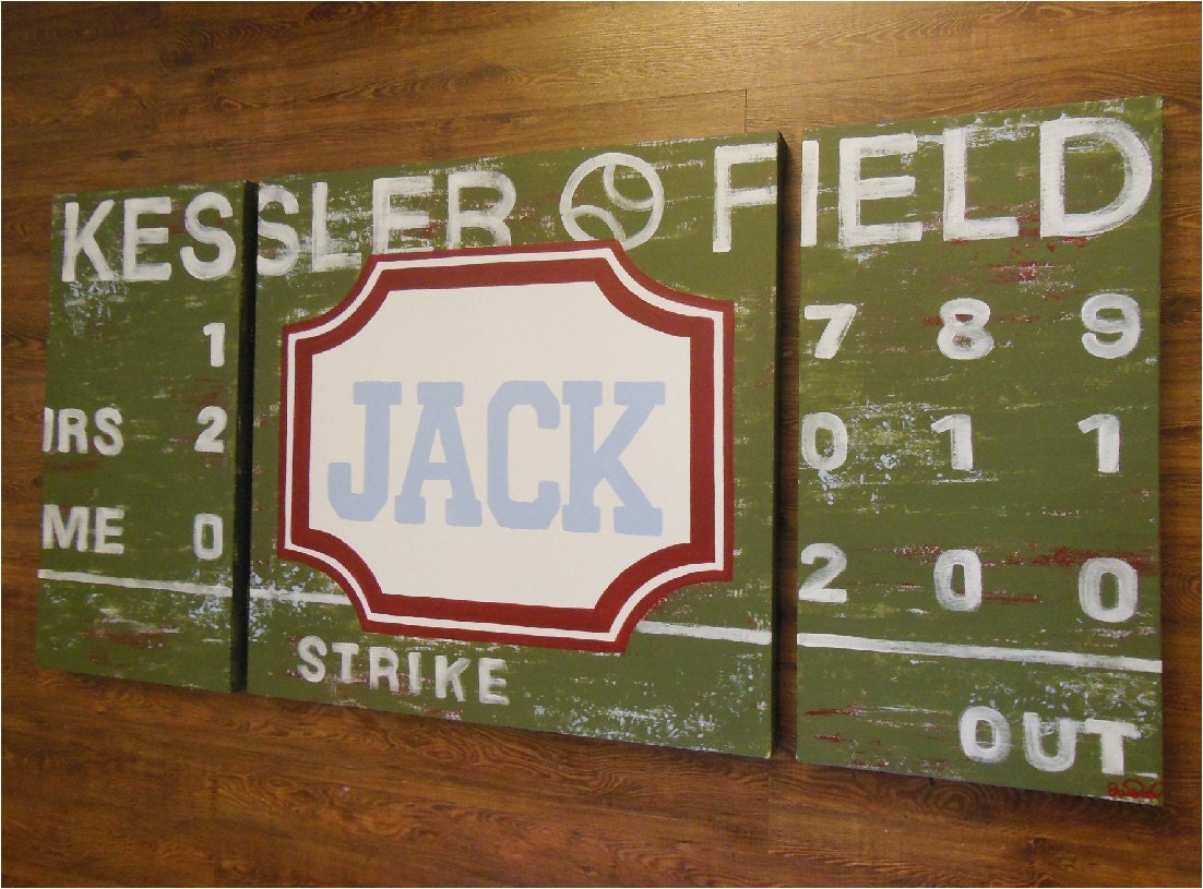 large modern nursery art personalized triptych by addilyneli