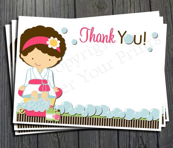 Spa Party Thank You Card - INSTANT DOWNLOAD Il_570xn