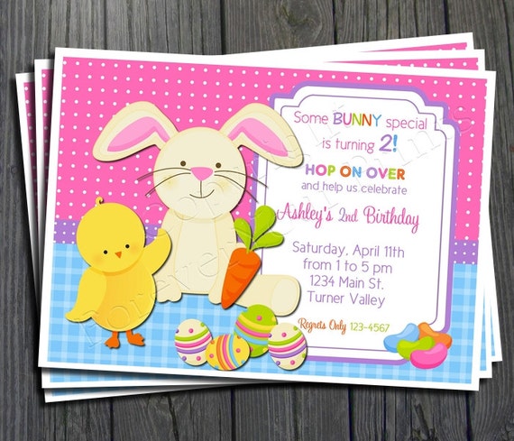 Easter Birthday Invitation - FREE Thank You Card included Il_570xn